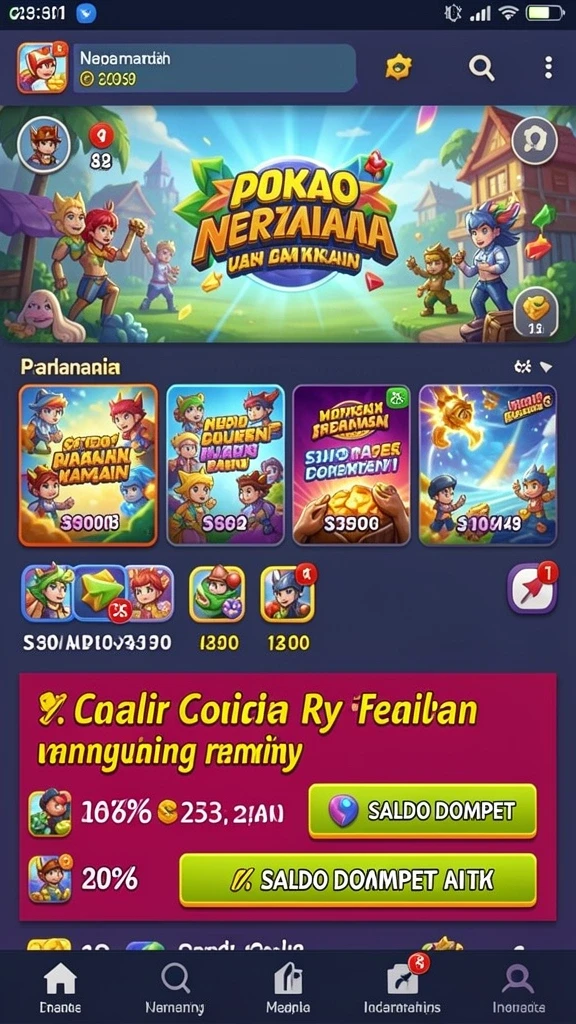 Tampilan antarmuka utama yang memikat.