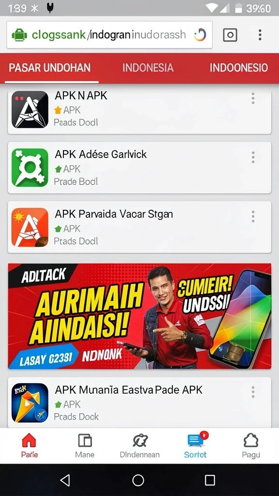 Tampilan awal aplikasi yang menarik dan intuitif.