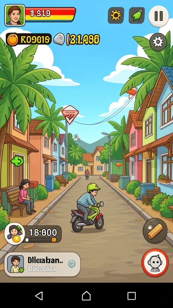 Interaksi sosial dengan pengguna lain dalam fitur chatting.